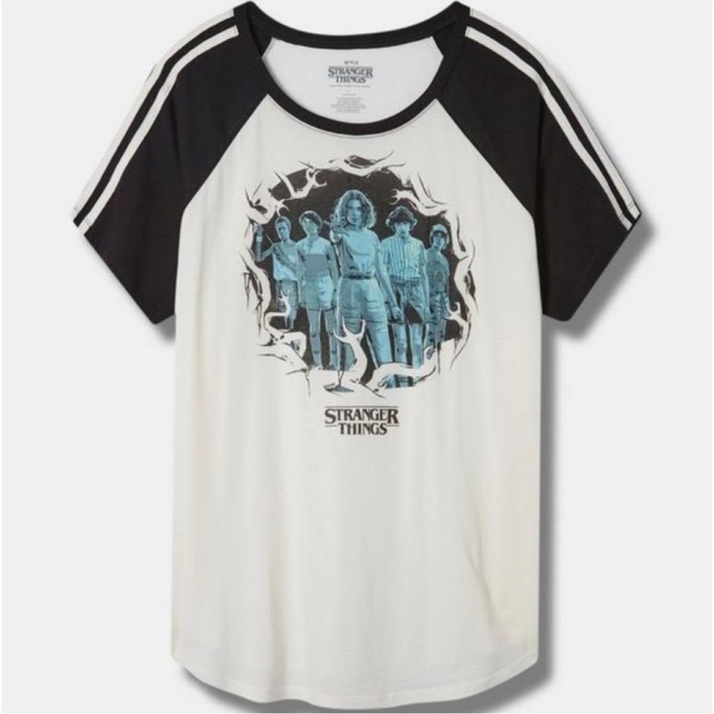 Torrid Black and White Stranger Things Tee